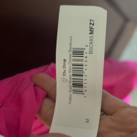 New With Tags The Drop Hot Pink Tie Halter Maxi Dress Size Medium - Picture 3 of 5